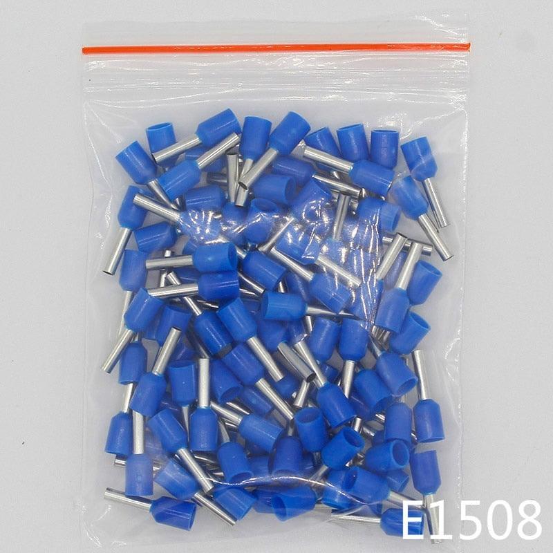 E1508 Tube insulating Insulated terminals 1.5MM2 100PCS/Pack Cable Wire Connector Insulating Crimp Terminal Connector E-.