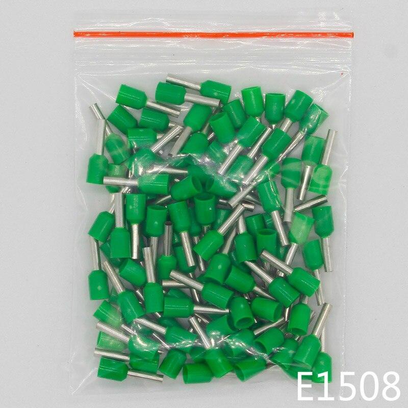 E1508 Tube insulating Insulated terminals 1.5MM2 100PCS/Pack Cable Wire Connector Insulating Crimp Terminal Connector E-.