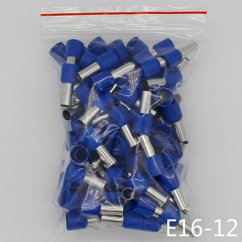 E16-12 Tube insulating Insulated terminals 16MM2 Cable Wire Connector Insulating Crimp Terminal 100PCS/Pack Connector E-.