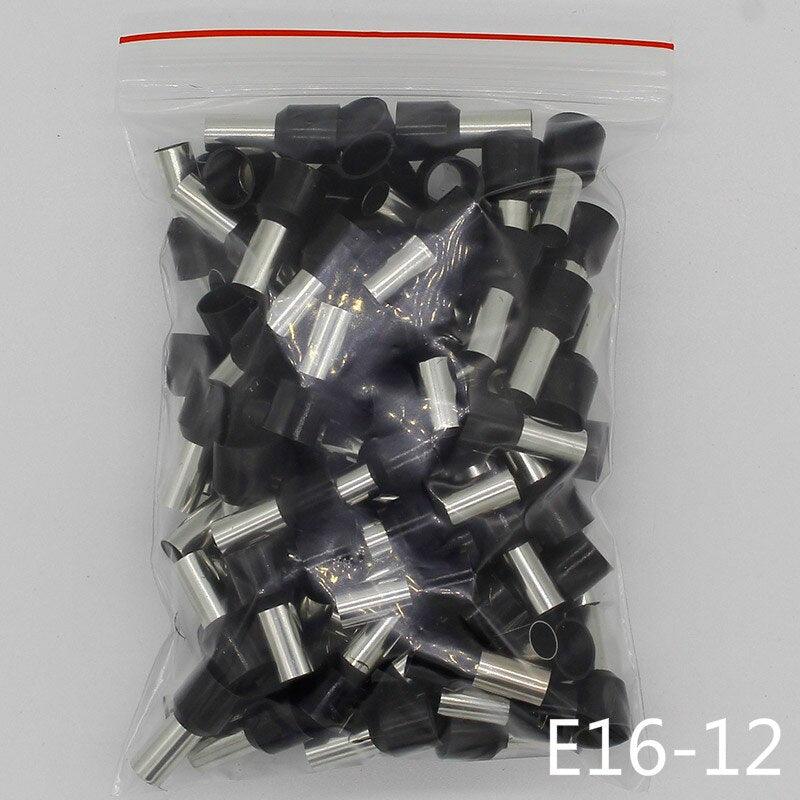 E16-12 Tube insulating Insulated terminals 16MM2 Cable Wire Connector Insulating Crimp Terminal 100PCS/Pack Connector E-.