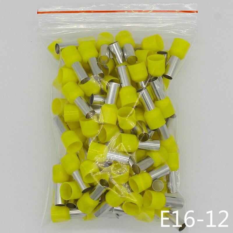 E16-12 Tube insulating Insulated terminals 16MM2 Cable Wire Connector Insulating Crimp Terminal 100PCS/Pack Connector E-.