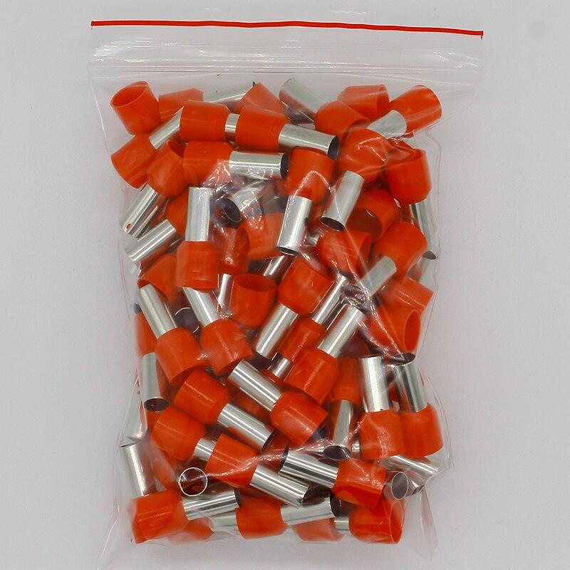 E16-12 Tube insulating Insulated terminals 16MM2 Cable Wire Connector Insulating Crimp Terminal 100PCS/Pack Connector E-.