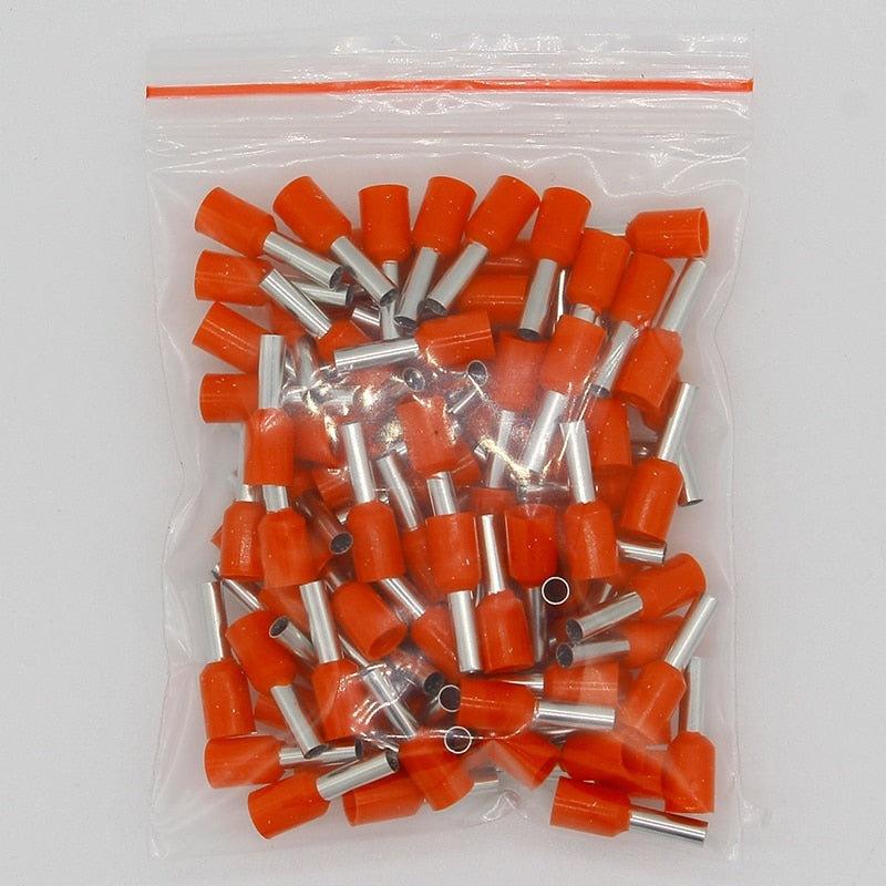 E2508 Tube insulating terminals 2.5MM2 100PCS/Pack Insulated Cable Wire Connector Insulating Crimp Terminal Connector E-.