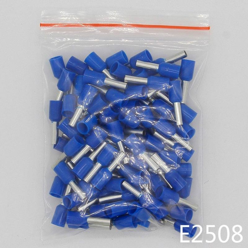 E2508 Tube insulating terminals 2.5MM2 100PCS/Pack Insulated Cable Wire Connector Insulating Crimp Terminal Connector E-.