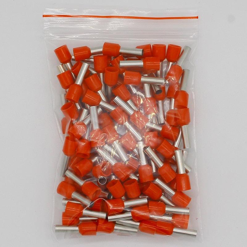 E6012 Tube insulating terminals 6MM2 100PCS/Pack Cable Wire Connector Insulating Crimp Terminal Insulated Connector E-.