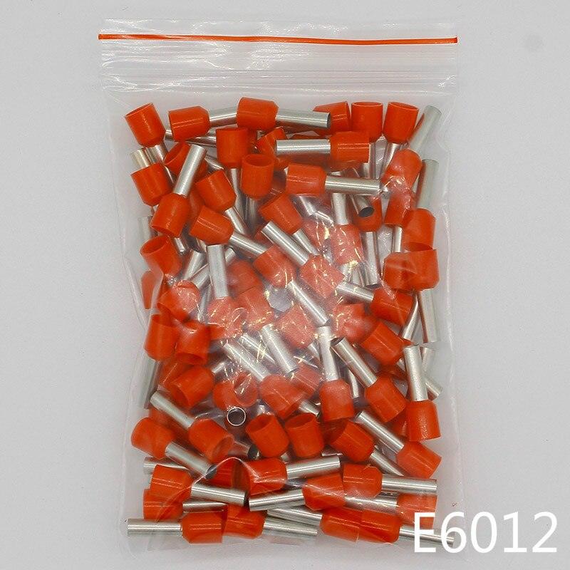 E6012 Tube insulating terminals 6MM2 100PCS/Pack Cable Wire Connector Insulating Crimp Terminal Insulated Connector E-.