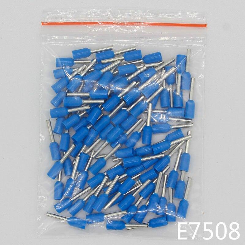 E7508 100PCS/Pack Tube insulating Insulated terminals 0.75MM2 Cable Wire Connector Insulating Crimp Terminal Connector E-.