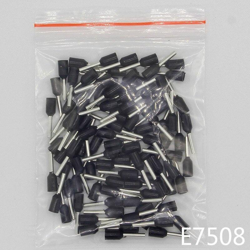 E7508 100PCS/Pack Tube insulating Insulated terminals 0.75MM2 Cable Wire Connector Insulating Crimp Terminal Connector E-.