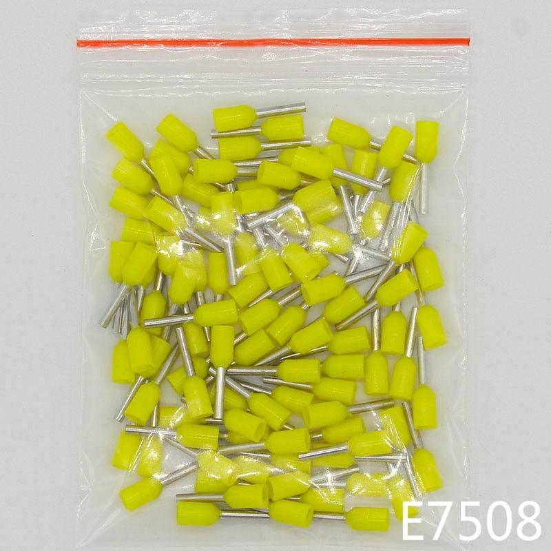 E7508 100PCS/Pack Tube insulating Insulated terminals 0.75MM2 Cable Wire Connector Insulating Crimp Terminal Connector E-.