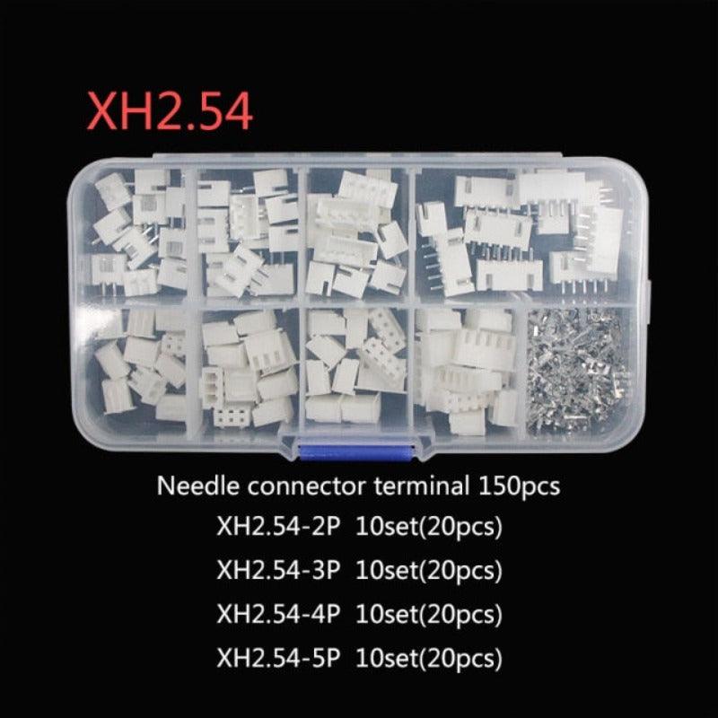 EARU- 230pcs XH2.54 PH2.0 2p 3p 4p 5 pin 2.54mm 2.0mm Pitch Terminal Kit.