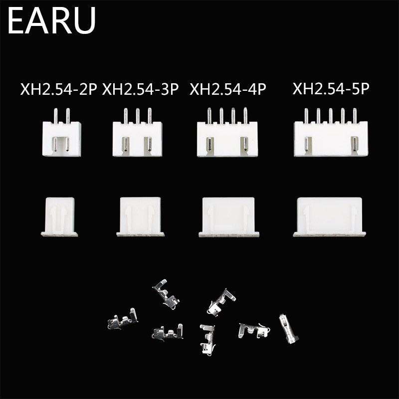 EARU- 230pcs XH2.54 PH2.0 2p 3p 4p 5 pin 2.54mm 2.0mm Pitch Terminal Kit.