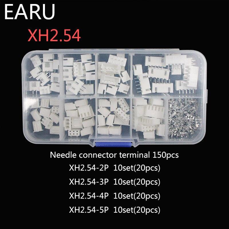 EARU- 230pcs XH2.54 PH2.0 2p 3p 4p 5 pin 2.54mm 2.0mm Pitch Terminal Kit.