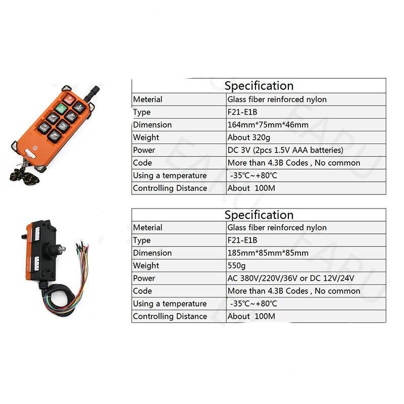 EARU- F21-E1B 2 Transmitter + 1 Receiver Industrial remote emergency stop button remote e stop.