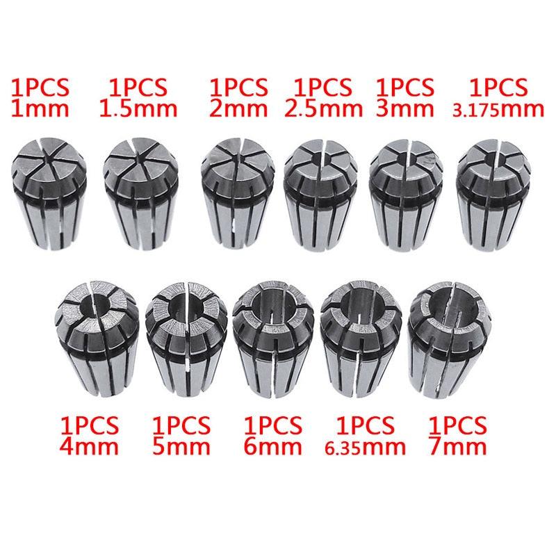 ER11 Spring chuck 1/1.5/2/2.5/3/3.175/4/5/6/6.35/7mm spring collet tool holder for CNC engraving machine&amp;milling lathe chucks.