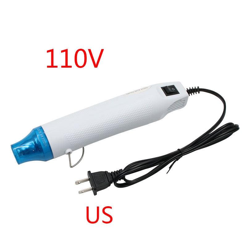 EU US Plug 110V 220V DIY Using Heat Gun Electric Power Tool Hot Air 300W Temperature Gun with Supporting Seat Heat Shrink Tube.