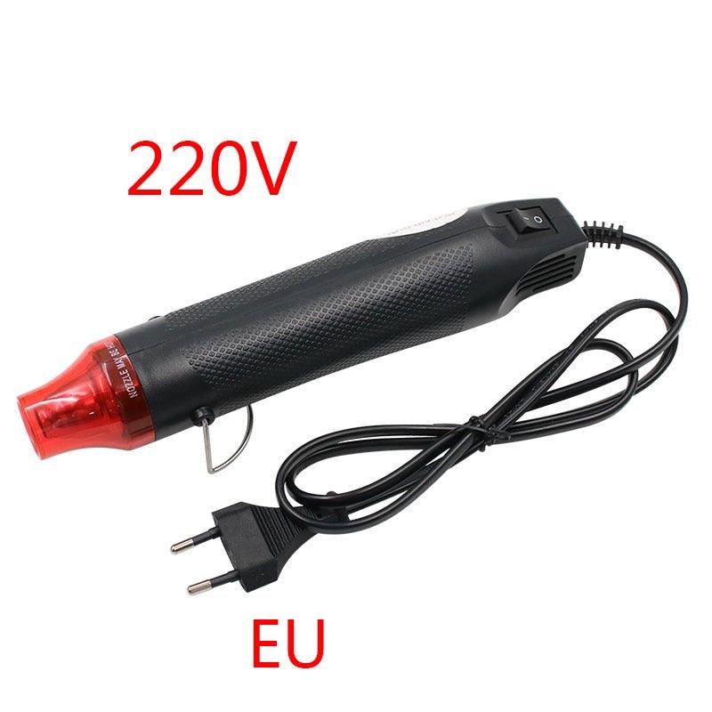 EU US Plug 110V 220V DIY Using Heat Gun Electric Power Tool Hot Air 300W Temperature Gun with Supporting Seat Heat Shrink Tube.