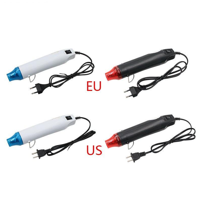 EU US Plug 110V 220V DIY Using Heat Gun Electric Power Tool Hot Air 300W Temperature Gun with Supporting Seat Heat Shrink Tube.