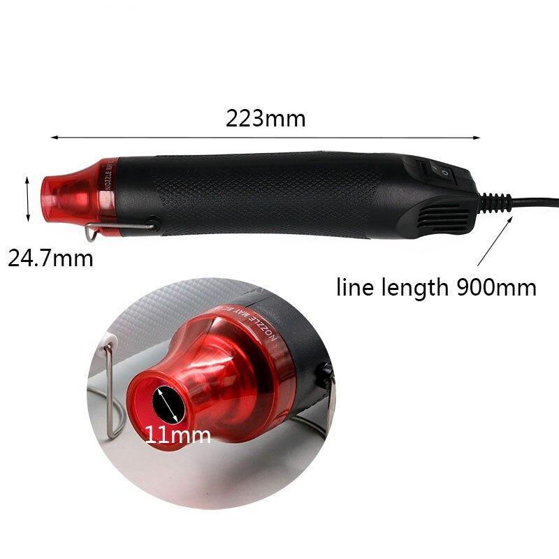 EU US Plug 110V 220V DIY Using Heat Gun Electric Power Tool Hot Air 300W Temperature Gun with Supporting Seat Heat Shrink Tube.