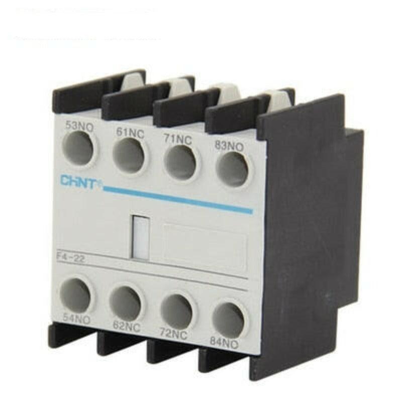 F4 CHNT AC contactor auxiliary contact blocks F4-02 F4-22 F4-11 F4-13 matching contactor CJX2 2N/O+2N/C F4-20 CHINT.