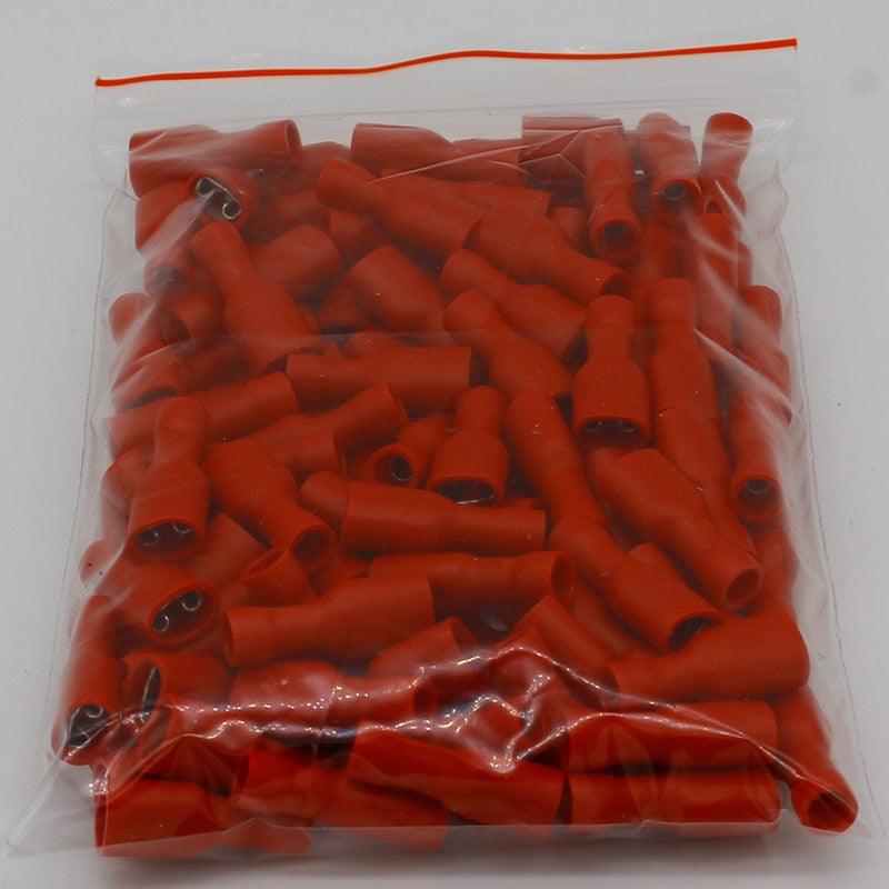 FDFD1.25-187 FDFD2-187 insulating Female Insulated Electrical Crimp Terminal Connectors 100PCS/Pack Cable Wire Connector FDFD.