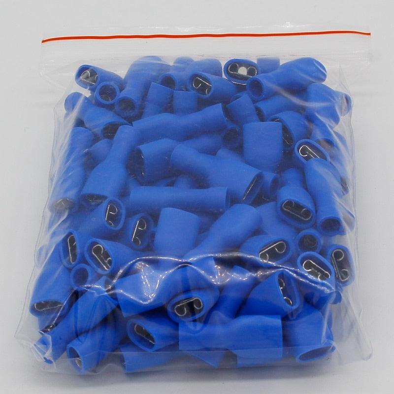 FDFD2-250 FDFD2.5-250 Female Insulated Electrical Crimp Terminal for 1.5-2.5mm2 Connectors Cable Wire Connector 100PCS/Pack FDFD.