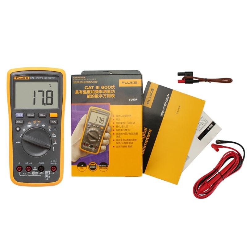 Fluke 17B+ Digital Multimeter Auto Range Multimeter With Temperature Function 4000 Counts 1000V Multimeter Tester Fluke 17b Plus.