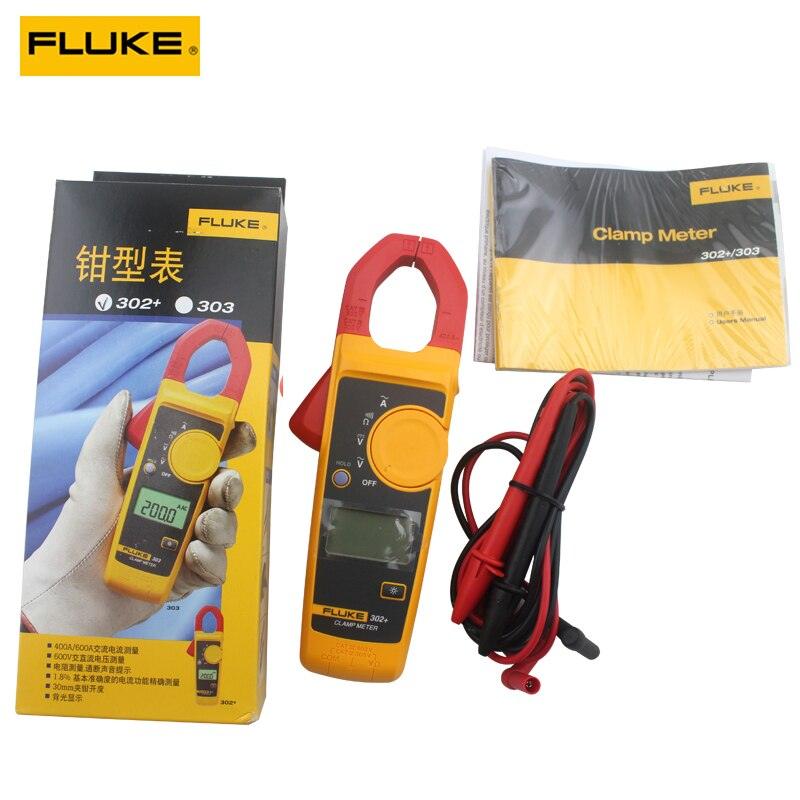 FLUKE 302+ Clamp Meter Multi-Function Digital AC Current Resistance DMM AC/DC F303 F305.