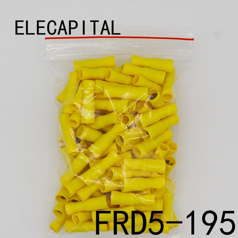 FRD5-195 FRD5.5-195 100PCS Bullet Shaped Female Insulating Joint Wire Connector Electrical Crimp Terminal AWG12-10 FRD.