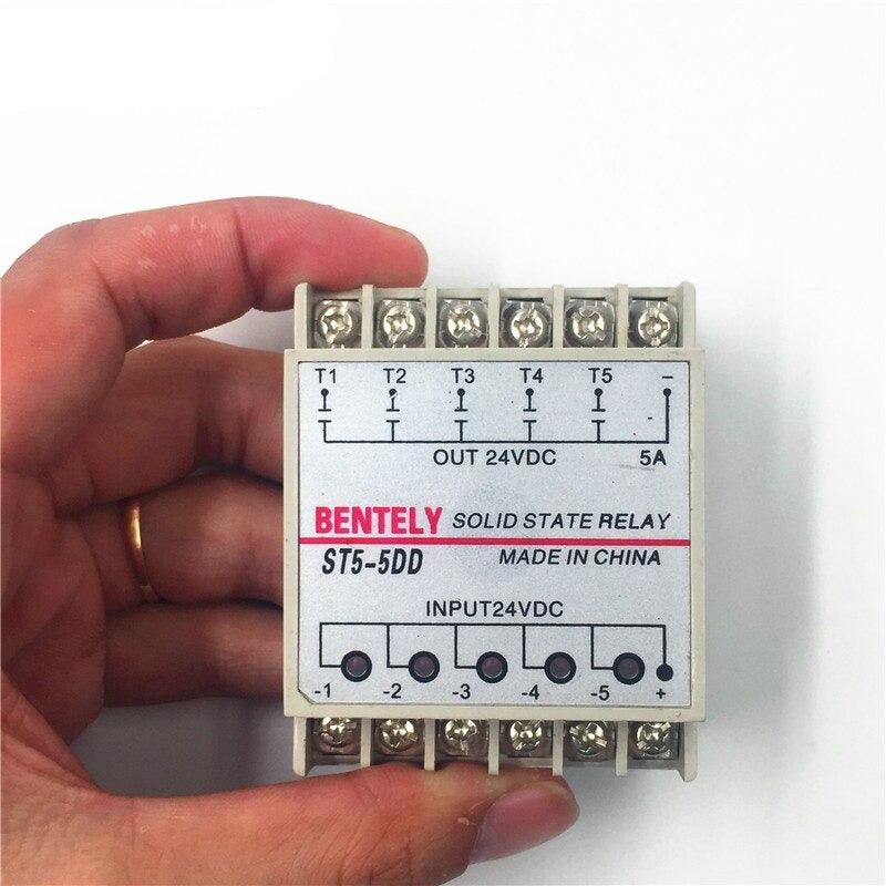 Free Shipping 5DD 5 Channel Din Rail SSR Quintuplicate Five Input Output 24VDC Single Phase DC Solid State Relay PLC Module Hot.