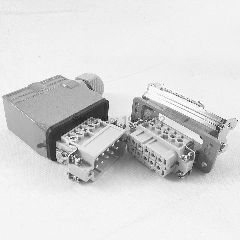 10pin industrial connector,Heavy Duty Connectors HDC-HA-010-1 F/M 10pin 10A Industrial rectangular Aviation connector plug