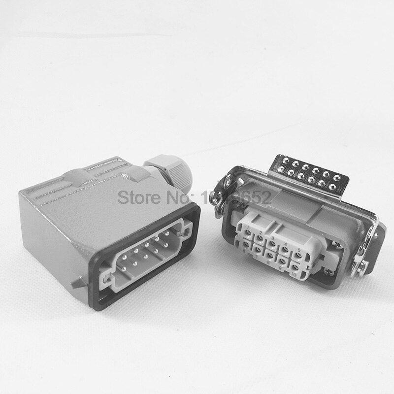 10a industrial connector,Heavy Duty Connectors HDC-HA-010-1 F/M 10pin 10A Industrial rectangular Aviation connector plug