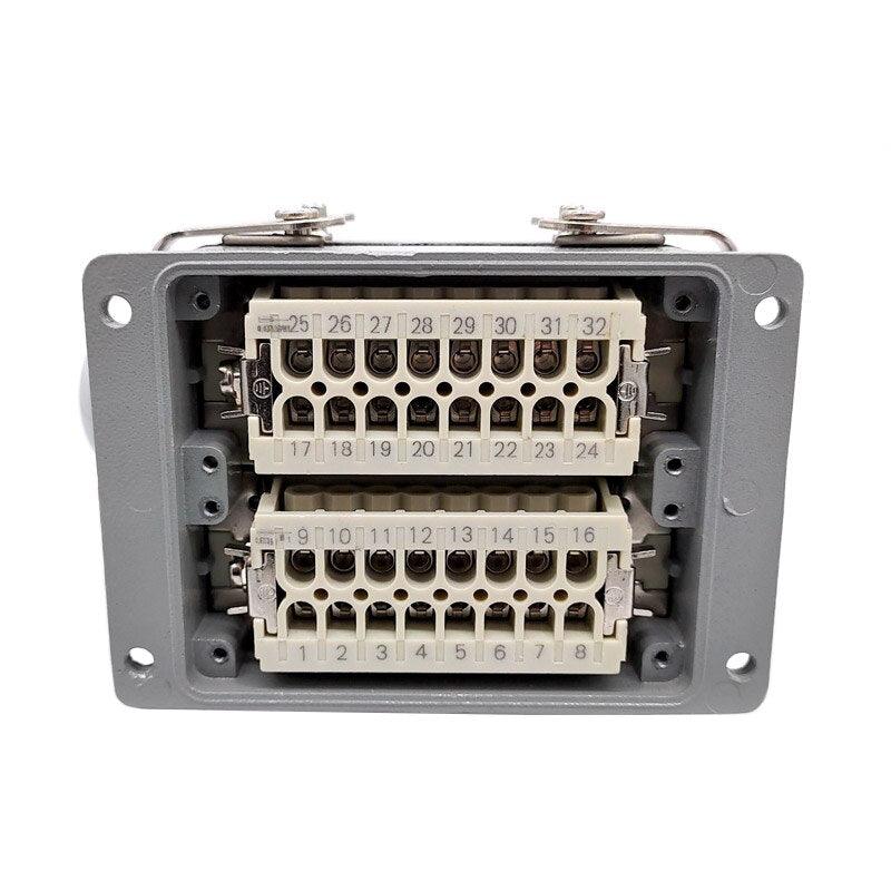 32pin industrial connector,Heavy Duty Connectors HDC-HE-032-1/2 F/M 32pin 16A Industrial rectangular Aviation connector plug Screw connection