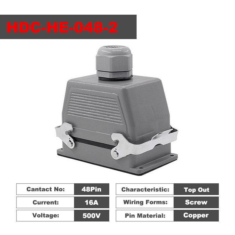 heavy duty connector 48pin,Heavy Duty Connectors HDC-HE-048-1/2 F/M 48pin 500V 16A Industrial rectangular Aviation connector plug Screw connection