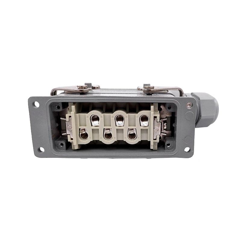 6pin connector,Heavy Duty Connectors HDC-HSB-006-1/2/3/4 F/M 6pin 35A Screw connection Industrial rectangular Aviation connector plug