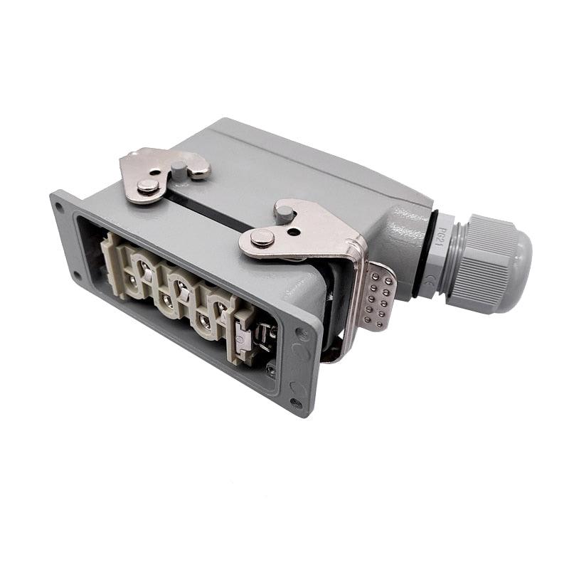 industrial aviatoin connector,Heavy Duty Connectors HDC-HSB-006-1/2/3/4 F/M 6pin 35A Screw connection Industrial rectangular Aviation connector plug