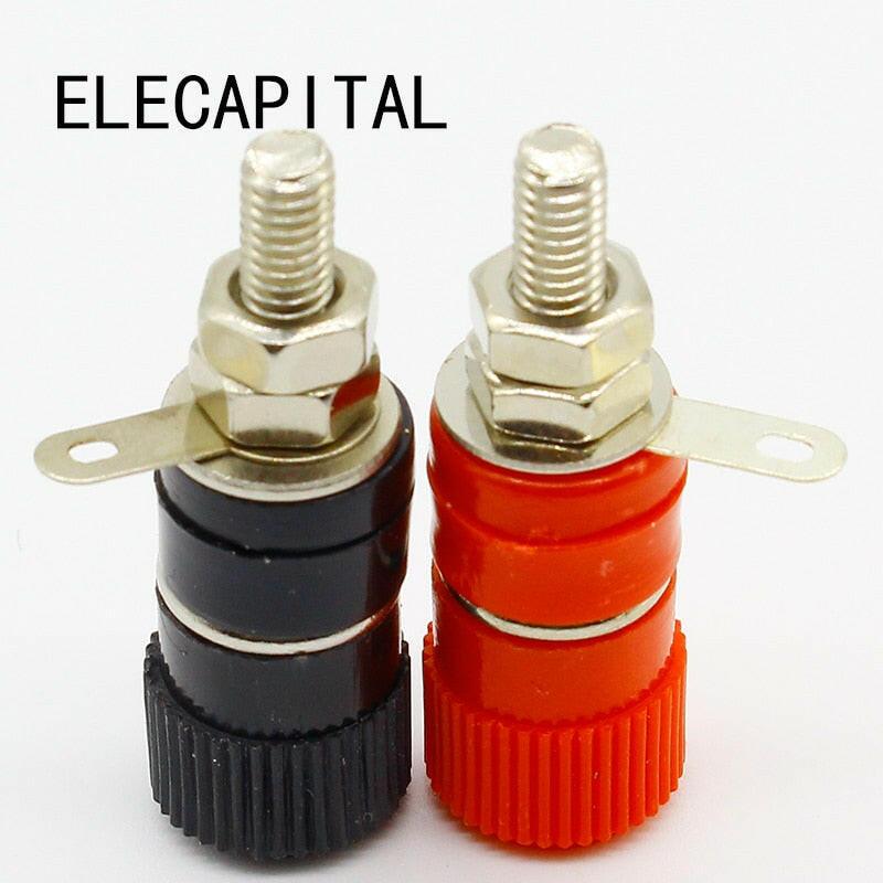 High Quality 1 pair (RED + BLACK) Amplifier Terminal Binding Post Banana Plug Jack Panel mount connector.