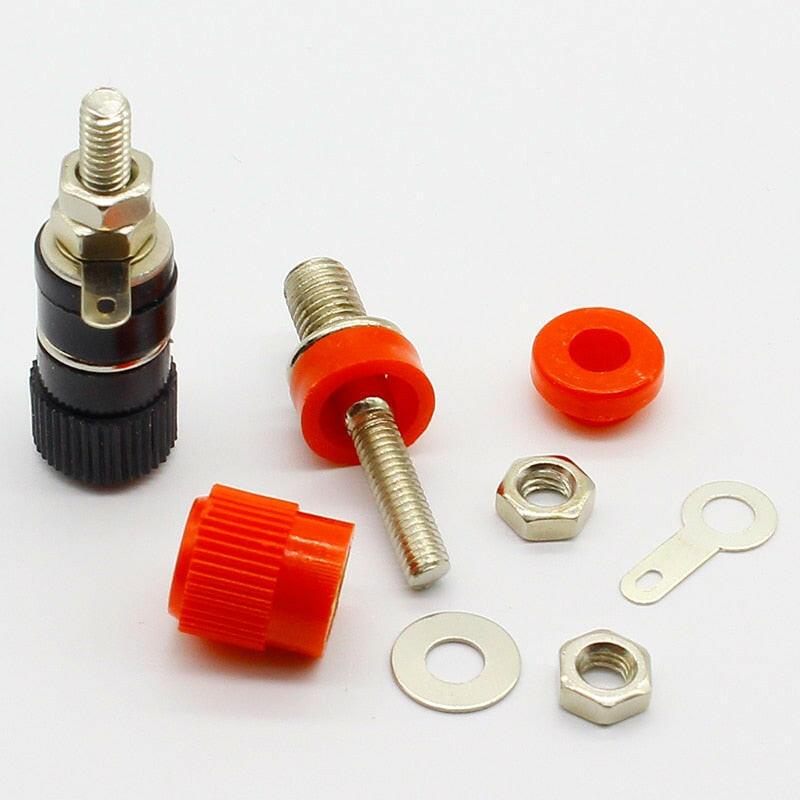 High Quality 1 pair (RED + BLACK) Amplifier Terminal Binding Post Banana Plug Jack Panel mount connector.