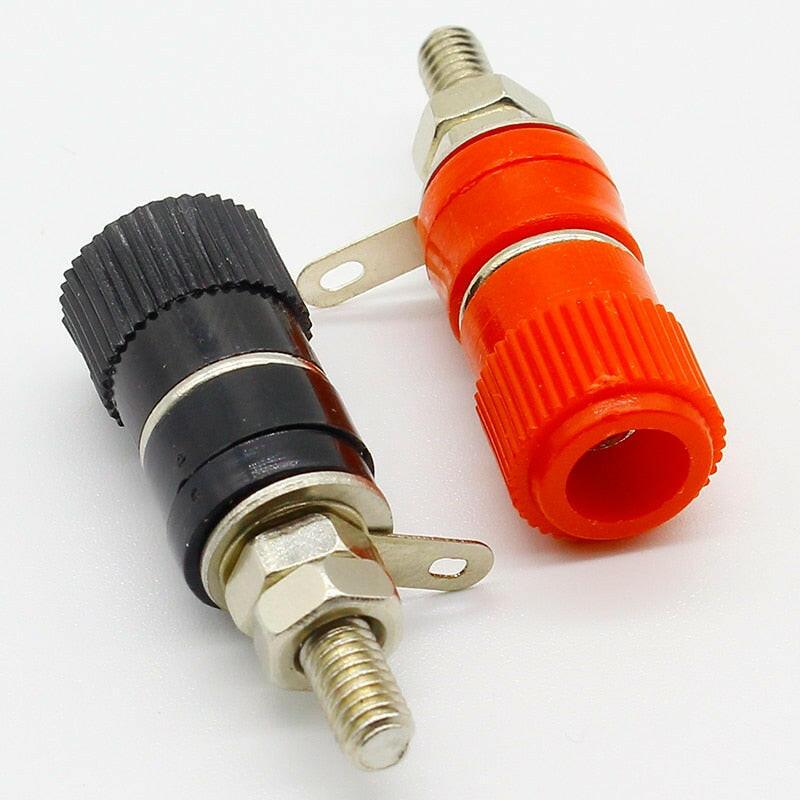 High Quality 1 pair (RED + BLACK) Amplifier Terminal Binding Post Banana Plug Jack Panel mount connector.