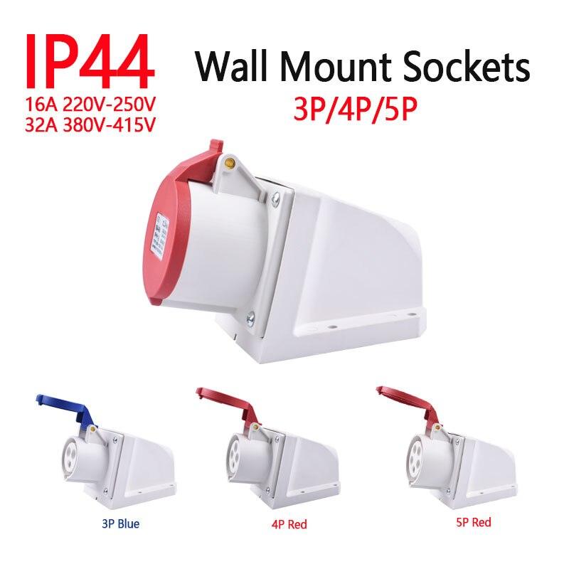 IP44 Industrial Plug and Socket 16A/32A  3P 4P 5P Waterproof and Explosion-proof.