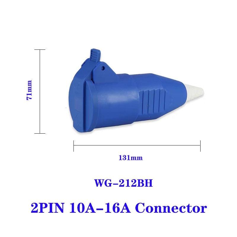 IP54 Waterproof Electrical plugs and sockets 2 pin 10A-16A plug industrial connector two holes.