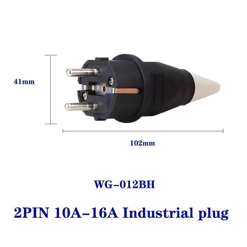 IP54 Waterproof Electrical plugs and sockets 2 pin 10A-16A plug industrial connector two holes.