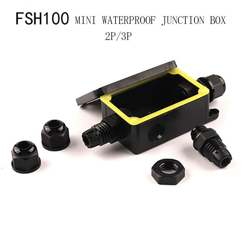 IP66 Outdoor Mini Waterproof Junction Box Black UV Junction Box Fsh100-2P/3P Outdoor Lighting Cable Waterproof Junction Box 450V.