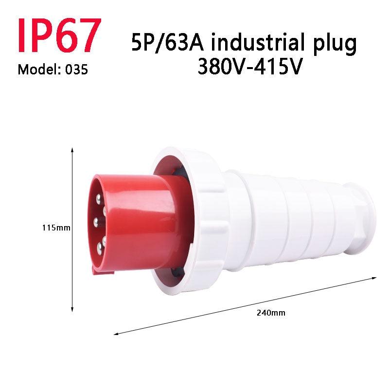 IP67 63A/125A Industrial Plug Socket 3P/4P/5P Waterproof Industrial Socket Electrical Connector.