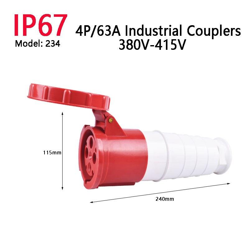 IP67 63A/125A Industrial Plug Socket 3P/4P/5P Waterproof Industrial Socket Electrical Connector.