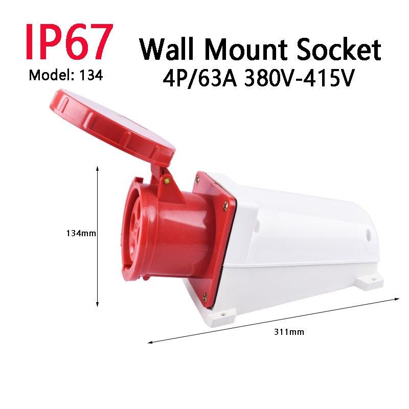 IP67 63A/125A Industrial Plug Socket 3P/4P/5P Waterproof Industrial Socket Electrical Connector.