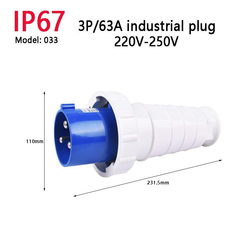 IP67 waterproof industrial socket