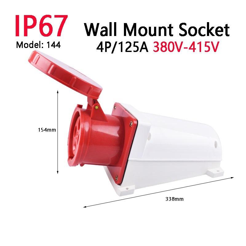 IP67 63A/125A Industrial Plug Socket 3P/4P/5P Waterproof Industrial Socket Electrical Connector.