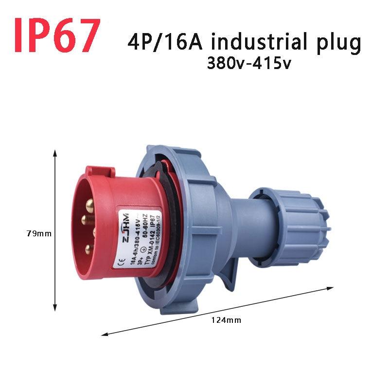 IP67 NEW Industrial Plug and Socket 16A 32A 3 Pin 4 Pin 5 Pin  Wall Mounted.