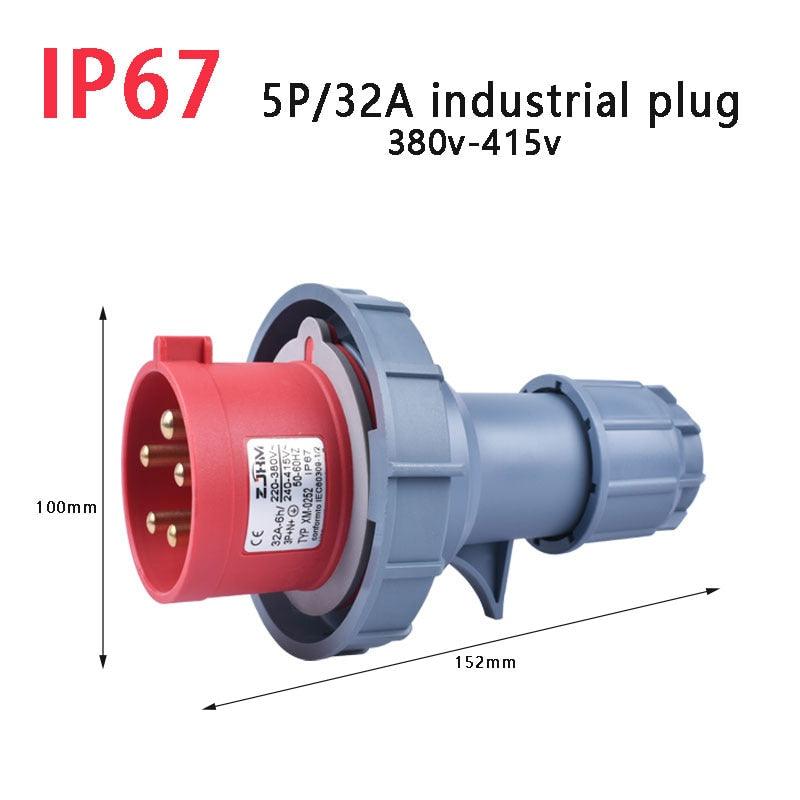 IP67 NEW Industrial Plug and Socket 16A 32A 3 Pin 4 Pin 5 Pin  Wall Mounted.