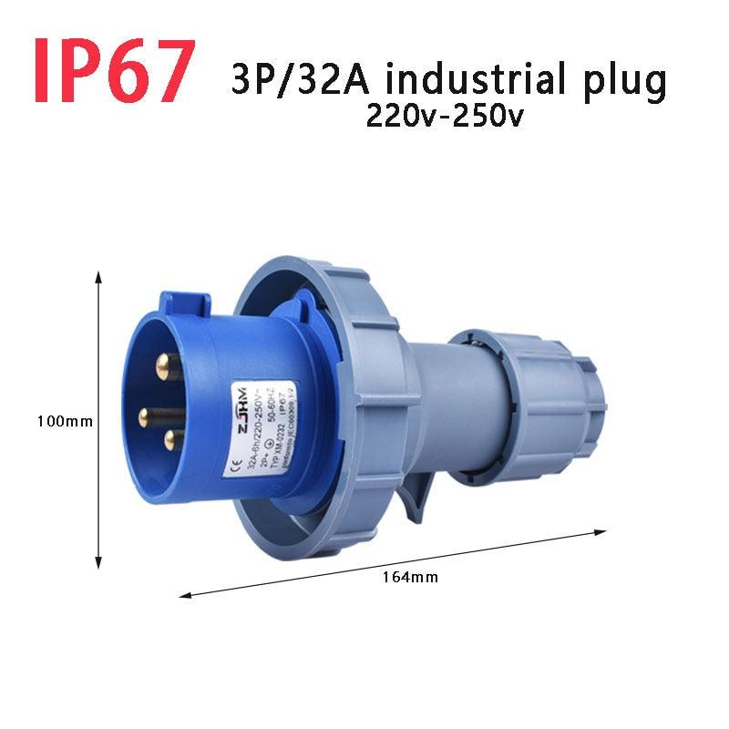 IP67 NEW Industrial Plug and Socket 16A 32A 3 Pin 4 Pin 5 Pin  Wall Mounted.